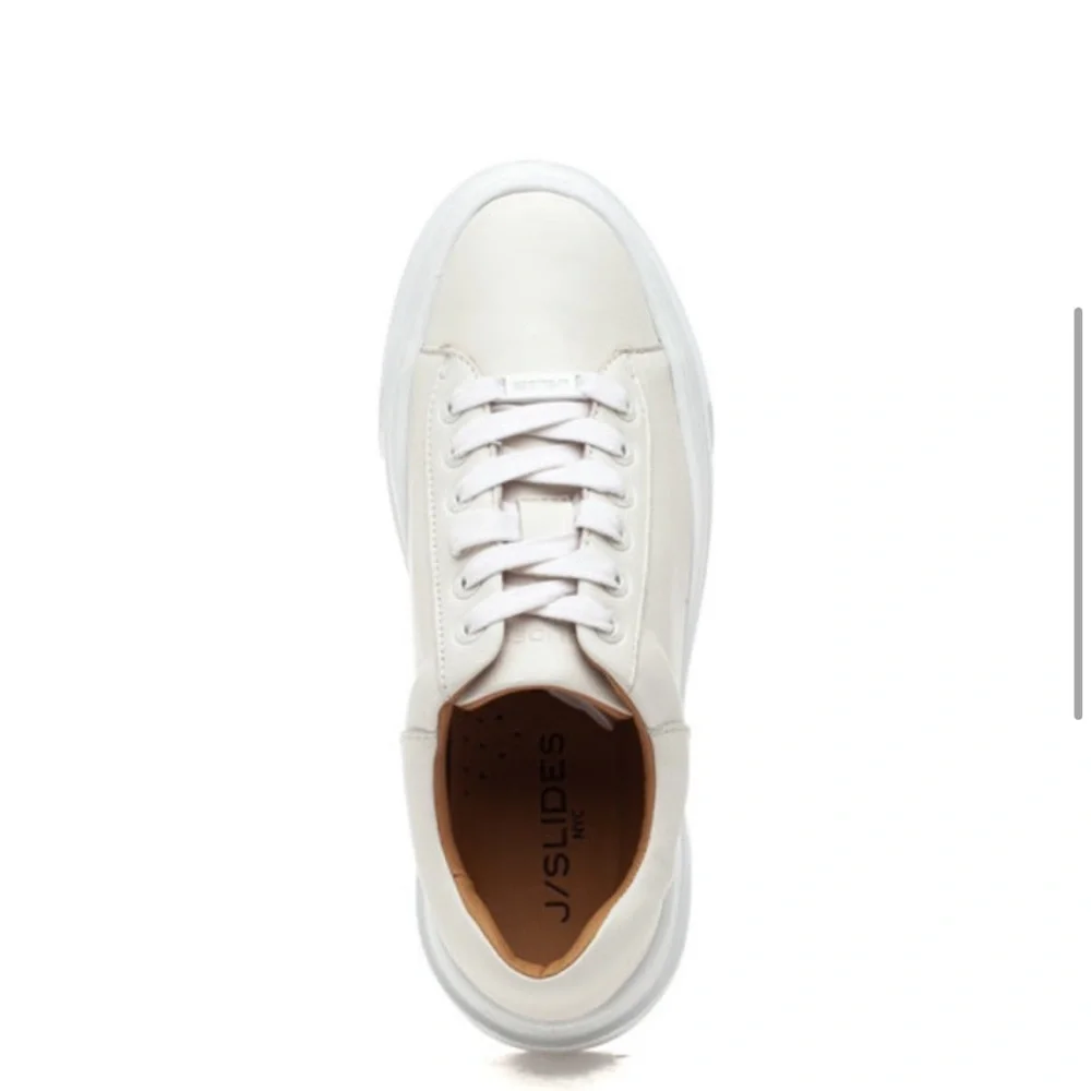 NWT J/SLIDES AMANDA White Leather Sneaker - Picture 5 of 15